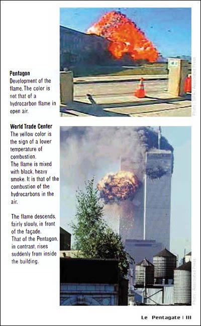 comparing fireballs of world trade center and pentago - photograph