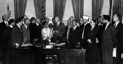President Eisenhower welcomed a delegation from the Muslim Brotherhood at the White House on September 23, 1953. The terrorist organization now had the support of the CIA.